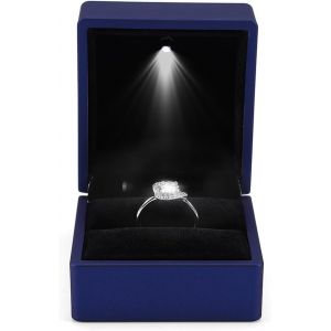 (Bleu) De La Mode A Conduit La Lumière De Boîte D'anneau De Proposition, Boîte D'anneau Avec Éclairage Led Interne, Engagement, Mariage - Neuf