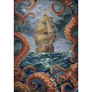 Kit Point De Croix Compt&eacute; "L&iquest;Ab&icirc;me" 18x27cm. Fabriqu&eacute; En Ukraine. - Neuf