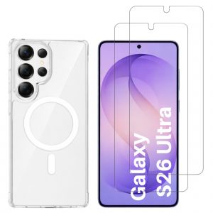 Coque avec Cercle magn&eacute;tique pour Samsung Galaxy S26 ULTRA et 2 Verres Tremp&eacute; Film Protection Ecran Phonillico&reg; - Neuf