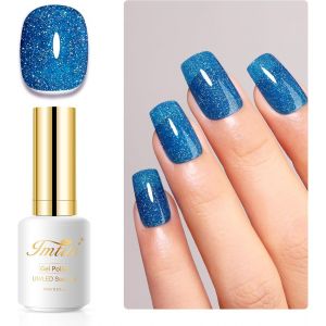 Kal-Vernis Semi Permanent Pailleté, 15ml Ciel Bleu Irisé Pailleté Vernis Gel Uv Semi Permanent Uv Led Soak Off Gel Nail Polish French Vernis À Ongles Gels Semi Permanents Diy Nail Kit - Neuf