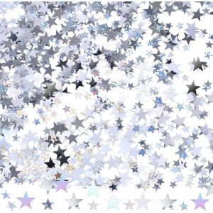 Lot De 4 000 Étoiles À Disperser - Confettis De Noël - 10 Mm Et 6 Mm - Étoiles Décoratives Argentées - Étoiles Scintillantes - Décoration De Table - Étoiles À Disperser - Étoiles À Disperser - Neuf