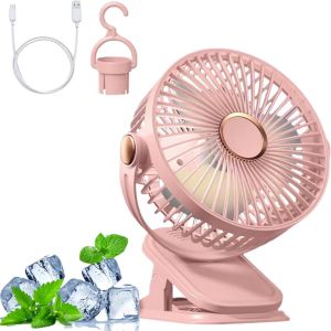 KALANKA-Ventilateur Usb Silencieux,Ventilateur Bureau,Mini Ventilateur 5 Vitesses, Rotation 360°,Petit Ventilateur,Ventilateur Mouche Table,Susceptible D'êTre Accroché,Pour Bureau/Maison/Camping - Neuf