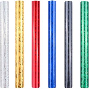 Lot De Rouleaux De Papier D'aluminium De Transfert Pour Transfert De Papier D'aluminium,6 Couleurs Assorties,12,7x2,7 M De Long,Machine De Gaufrage À Chaud - Neuf