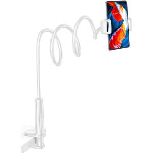 KALANKA-Support t&eacute;l&eacute;phone Bureau - Support Tablette lit, Support Universel pour iPhone, iPad 9.7, 10.5, iPad Air Mini 2 3 4, Interrupteur, Onglet, avec 360&deg; Rotation col de Cygne (4-10,6 Pouces) - Neuf