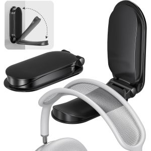 LORANKA-Support Casque sous Bureau,Lot de 2 Mural Adh&eacute;sif Pliable Support Magn&eacute;tique Universel Crochet Collant pour Casque Audio/Gaming &Eacute;couteurs/AirPods Max/HyperX/Xbox/Sony/Sennheiser-Noir - Neuf
