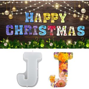 Moule Resine Epoxy Pour Grandes Lettres, 18 Cm/7 Inch Moule Silicone Resine Epoxy Pour 3d De L'alphabet J - Neuf