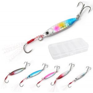 Kyaoayo-Lot De 6 Leurres De Pêche Pour Poissons En Caoutchouc, Clignotants, Brochet, Sandre, Accessoires De Pêche, Truite, Perche, Leurres De Pêche Pour Eau Douce Et Salée, Cadeaux De Pêche Pour Homm - Neuf