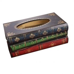 Boîte à mouchoirs, élégante boîte à mouchoirs pour évier et vasque, en bois, 25 x 14 x 10 cm, rouge - Neuf