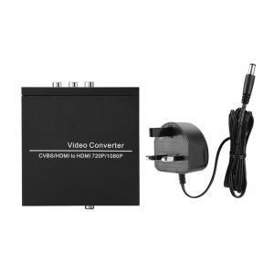 Convertisseur video HD CVBS/HDMI vers HDMI 720p/1080p, adaptateur Dock, convertisseur HDMI 100-240 V (prise britannique) - Neuf