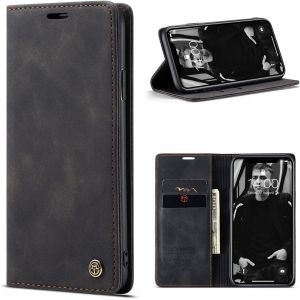 Maa-Coque Iphone Xr, Housse Antichoc En Cuir Pu Premium Fentes Cartes Etui Pochette De Portefeuille Avec Fonction Support Case À Rabat Pour Iphone Xr - Noir - Neuf