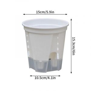 Pot De Fleurs De Stockage D'eau,Bassin Transparent Pour Bonsa&iuml;,Pot Pour Plantes,Orchid&eacute;e Papillon,Pot Hydroponique Respirant,Bassin Paresseux Auto-Absorbant.S2(M) - Neuf