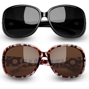 Tianyi-Lunettes De Soleil Femme Polarisées, Grandes Lunettes Soleil Rétro Vintage Luxe, Protection Uv400 Pour Voyage Conduite - Neuf