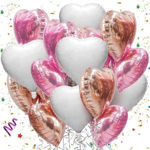 SJZG-Multicolore Ballon Coeur 18 Pouces Ballon Mariage 15 Pi&egrave;ces Ballon Coeur Helium Ballon Helium Anniversaire Pour La F&ecirc;te Des M&egrave;res Saint-Valentin F&ecirc;te D'Anniversaire D&eacute;coration Mariage - Neuf