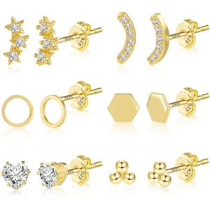 Kal-Boucles D'oreilles Pour Femme, Boucles D'oreilles Pour Femmes Hypoallerg&eacute;nique, Boucles D'oreilles Cr&eacute;oles Cartilages Pour Plusieurs Piercings, Bijoux Cadeau Pour Femme Fille - Neuf