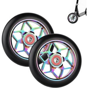 Stunt Scooter Replacement Wheels For 88a Scooter With Abec-9 Aluminum Bearing - 110mm Replacement Wheels For Stunt Scooter - Fits Most Stunt Scooter - Neuf