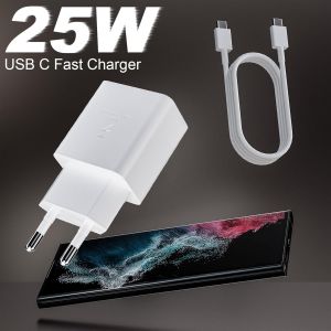 Chargeur Usb C 25w,Prise De Charge Pd 3.0 Avec Chargeur Rapide Usb C De 1,5m Câble Pour Samsung Galaxy S25/S24/S23/S22/S21/S20 Ultra/S23fe/Note20/S10/S9/A55/A72/Z Flip 5/Z Fold 6 5g Fast Charger - Neuf