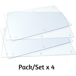 Lot De 4 Couvre-Plaques Vitroc&eacute;ramiques / Verre Tremp&eacute; / Protecteur De Plaque De Cuisine / Protection Vitroc&eacute;ramique / Planche &Agrave; D&eacute;couper/D&eacute;couper, Serve, Protection/R&eacute;sistant &Agrave; La Chaleur (4 - Neuf