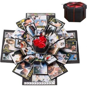 Mevronisshop-Boite Cadeau Creative, Bo&icirc;te Surprise Explosion Diy M&eacute;moire Box Album Photo Scrapbooking Gift Box, Anniversaire Mariage Saint Valentin No&euml;l (6 Visage) - Neuf