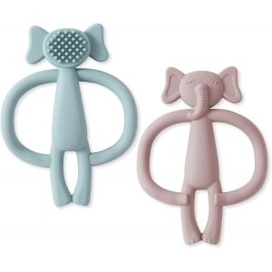 Bébé, Jouets De Dentition,2pcs Bébé Teether Silicone Bébé Teether Jouet Jeu Sans Bpa Doux Anneaux De Dentition Pour Les Garçons Et Les Filles - Neuf