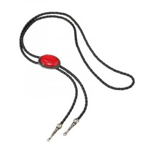Pierres Pr&eacute;cieuses D&eacute;licates Bolo Tie Cowboy Cravate Western Bolo Tie Pour Chemise-Red- - Neuf