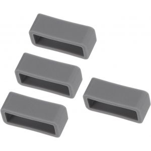 Kal-4pcs Montre Bande Boucle - [18mm Largeur] Caoutchouc Montre Support Pour Montre Bande Gardien Réparation Remplacement Emploi, Gris Profond, Silicone - Neuf