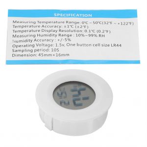 HJLIAN Mini thermometre numerique LCD rond pour reptiles d'interieur (blanc) - Neuf