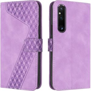 SJZG-Coque Pour Sony Xperia 1 V 2023, Etui Protection Housse Premium En Cuir Pu Portefeuille Étui Téléphone [Fermoir Magnétique] [Fentes Pour Cartes] Flip Case Pour Sony Xperia 1 V 2023¿Pourpre - Neuf