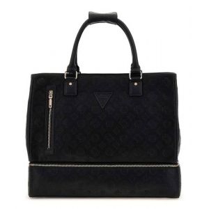 GUESS Sac de voyage noir pour femme - Wilder Zip Bottom Shopper Tote Bag 292155 - Neuf