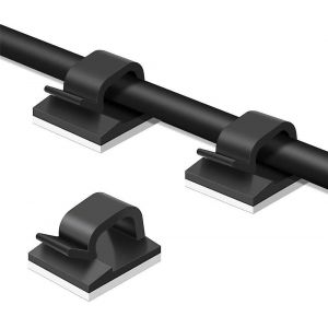 Lot de 50 clips de c&acirc;ble, organisateurs de c&acirc;bles auto-adh&eacute;sifs, PA66 durable - Neuf