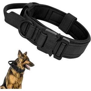 Kalanka-Collier De Chien Tactique, Collier Réglable Militaire En Nylon Avec Poignée De Commande, Laisse De Chien Bungee Tactique Avec Boucle En Métal Pour Chiens De Taille Moyenne Chasse - Neuf