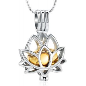 Kales-Bijou De Crémation Pour Cendres¿Collier Avec Pendentif En Forme De Fleur De Lotus Avec Mini Urne Commémorative - Neuf