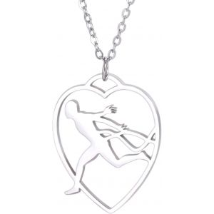 Kal-Collier De Course En Acier Inoxydable Pendentif Boucle D'oreille Mode Sport Bijoux De Course Pour Athl&egrave;te Entra&icirc;neur Joggeurs - Neuf