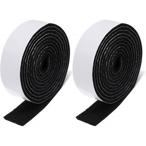 Lot De 2 Bandes De Feutre Avec Dos Adh&eacute;sif, 2,5 X 304,8 Cm - Patins En Feutre Antid&eacute;rapants Pour Meubles - Pour Prot&eacute;ger Les Surfaces De Meubles, Chaises, Murs, Sols En Bois Dur (Noir) - Neuf
