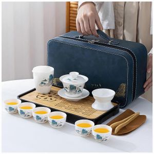 Service A The En Jade Blanc 13 Pieces, Ideal Pour Les Voyages Et La Maison. - Neuf