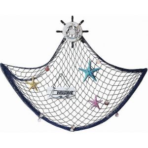 D&eacute;cor de filet de p&ecirc;che d&eacute;coratif, m&eacute;diterran&eacute;e Oc&eacute;an Pirate Beach Th&egrave;me D&eacute;corations de f&ecirc;te (bleu, 1m X 2m) - Neuf