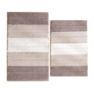 Hjlian Tapis Antiderapant En Fibre Ultrafine, Absorbant L'eau, Pour Salle De Bain Et Salon (Marron Degrade) - Neuf