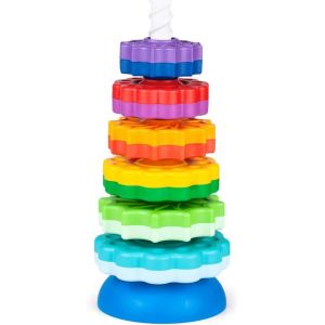 ChenQuanSarl-Grande Pyramide Pour Bébé Jouet À Empiler 40 Cm - Jouet DÉveil Avec Les Engrenages Jeux Éducatifs Pour Bébé Empilement Et Culbuto Cadeau Enfant 1 2 3 Ans (Grande) - Neuf
