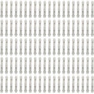 Lbgwp60-Lot De 100 Barrettes À Cheveux Rectangulaires Vierges En Métal Argenté De 6 Cm Pour N?uds Et Queue De Cheval, Accessoires De Cheveux Pour Femmes Et Filles - Neuf