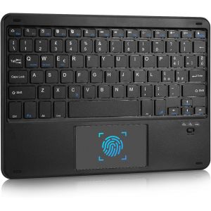 Clavier Bluetooth Sans Fil Ultra Fin Avec Trackpad Multi-Touch Intégré Pour Android, Ios Et Windows, Clavier Sans Fil, Rechargeable, Pour Ipad/Tablette/Pc/Samsung/Lenovo, Disposition Italien[Z746] - Neuf