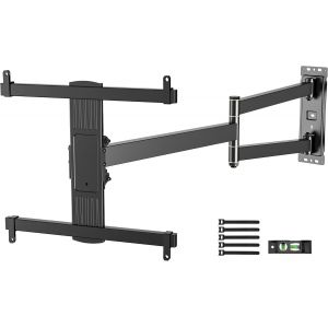 MOUNT Support mural TV avec bras long de 830 mm pour téléviseur de 26 à 65 pouces jusqu'à 45 kg, inclinable, bras articulé pivotant à 180°, support TV d'angle VESA max. 400 x 400 mm - Neuf