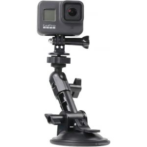 Support &agrave; Ventouse, Support de Pare-Brise de Voiture Compatible avec GoPro Hero 13/12/11/10/9/8/7/6/5 Noir, DJI Osmo Action 5 Pro/4/3/2, Campark, Crosstour, Akaso et Autres cam&eacute;ras d'action - Neuf