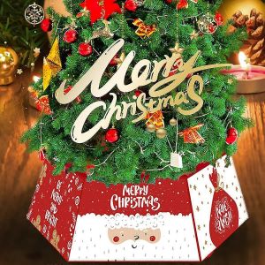 Collier De Sapin De No&euml;l, Anneau De Sapin De No&euml;l, Jupe De Pied De Sapin En Osier, Housse De Base Pliable - Neuf