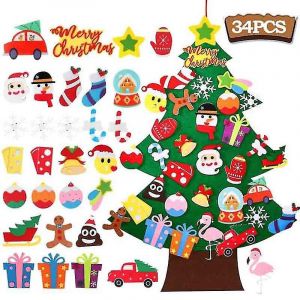 Bricolage Senti Arbre De No&euml;l Avec Des R&eacute;utilisable Ornement Non Tiss&eacute;s Pendaison De No&euml;l - Neuf