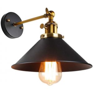 Ulteronixshop-Applique Murale Vintage Industrielle, R&eacute;glable Lampe De Plafond Noir En M&eacute;tal, Plafonnier Luminaire R&eacute;tro Applique Interieur Pour Chambre, Cuisine, Restaurant, Couloir, Caf&eacute;, Bar - Neuf