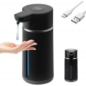 KAL-Distributeur De Savon Automatique - 420 Ml - Avec Capteur Infrarouge - Montage Mural Automatique - Rechargeable Par Usb - Quatre Vitesses Réglables - Pour Salle De Bain, Toilettes, Cuisine - Neuf