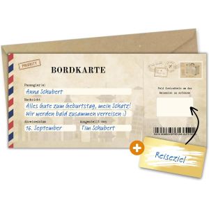 Checarzhn--No1-Chèque De Voyage Avec Autocollant À Gratter | Surpr , Cadeau, Carte De V?Ux, Cadeau D'anniversaire, Personnalisation, Voyage, Noël, Carte D'embarquement - Neuf