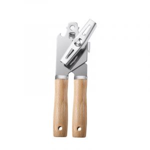 Ouvre-Boîte Manuel 3 En 1 Avec Manche En Bois, Ouvre-Bouteille De Cuisine, Couteau Multifonctionnel - Neuf