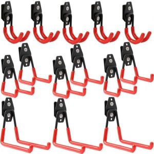 14el Crochet droit rond en acier syst&egrave;mes Qbrick outils suspension garage jusqu'&agrave; 40kg - Neuf