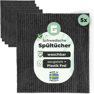 KGABERY-Lot De 5 Chiffons De Nettoyage Lavables En Coton Et Cellulose De Bois (Fabriqués En Suède)-Extra Absorbants-Pour La Cuisine-Modernes Et Hygiéniques - Neuf