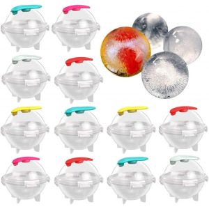 Kal-12 Pièces Ensemble De Moules Ice Ball Cube Forme Pour Glaçons Géants Ronds Pour Whisky, Cocktails, Jus, Bonbons, Gelée, Boisson D'été, Boissons Froides Non Alcoolisées¿Couleur Aléatoire - Neuf